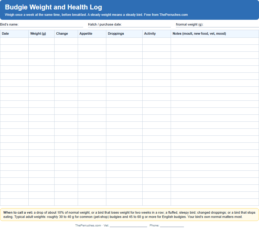 Weight and health log preview